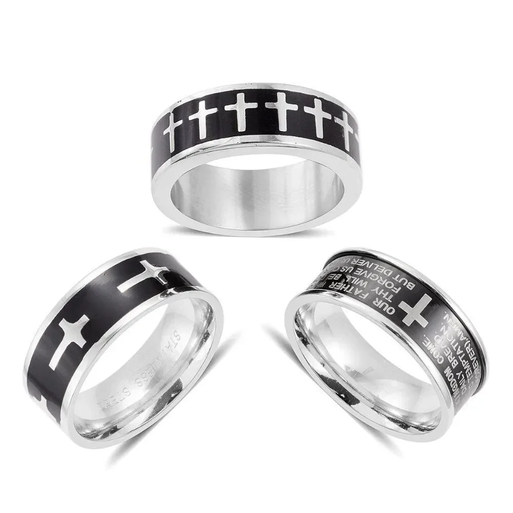 Stainless Steel Ring Bands Set of 3